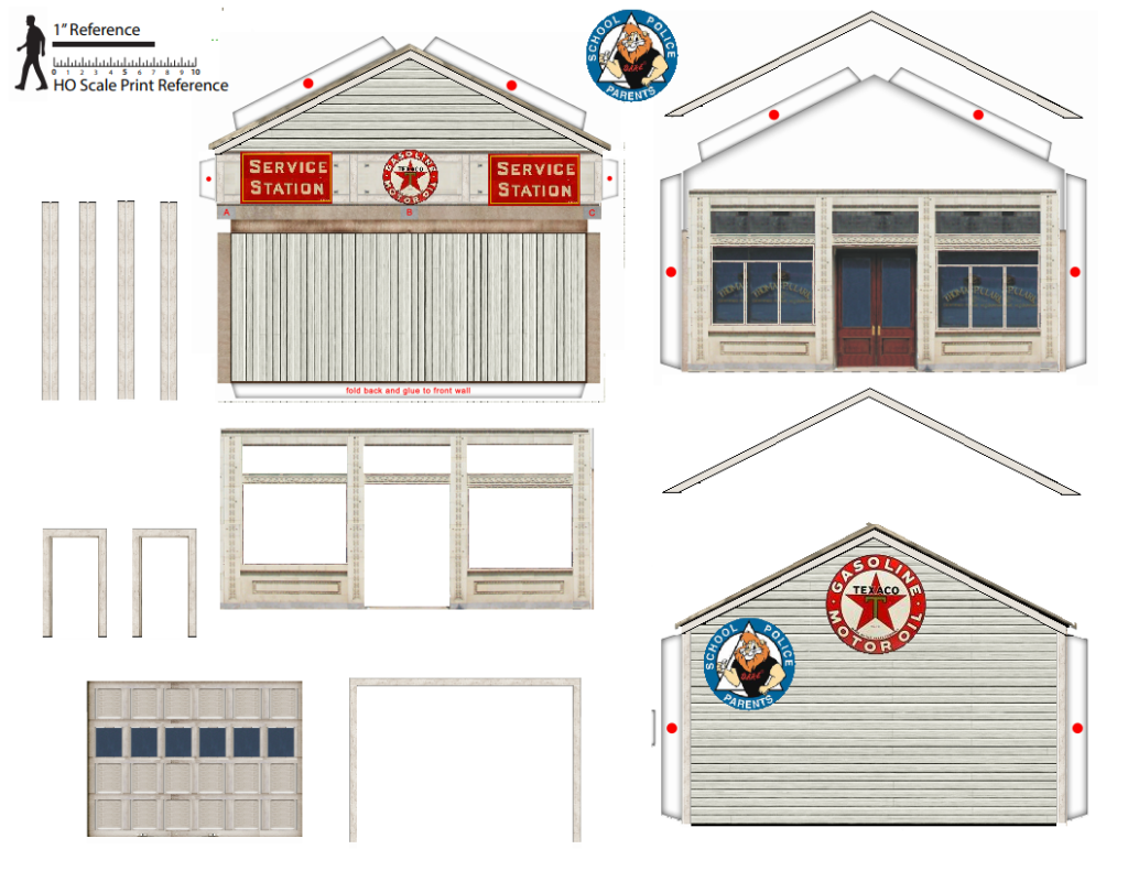 Card Model of a Gas Station New Tracks Modeling